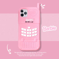 HKM-430483 Cute Heart Telephone Silicone Case for iPhone 11, 11 Pro Max, 12, and More