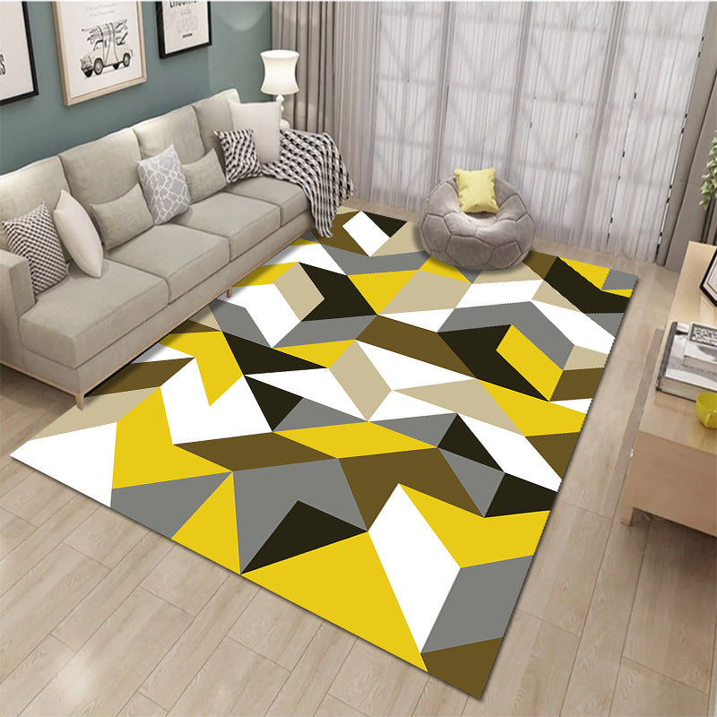 HKM-430611 Cartoon Rectangular Printed Polyester Fiber Carpet Floor Mats for Living Rooms and Bedrooms