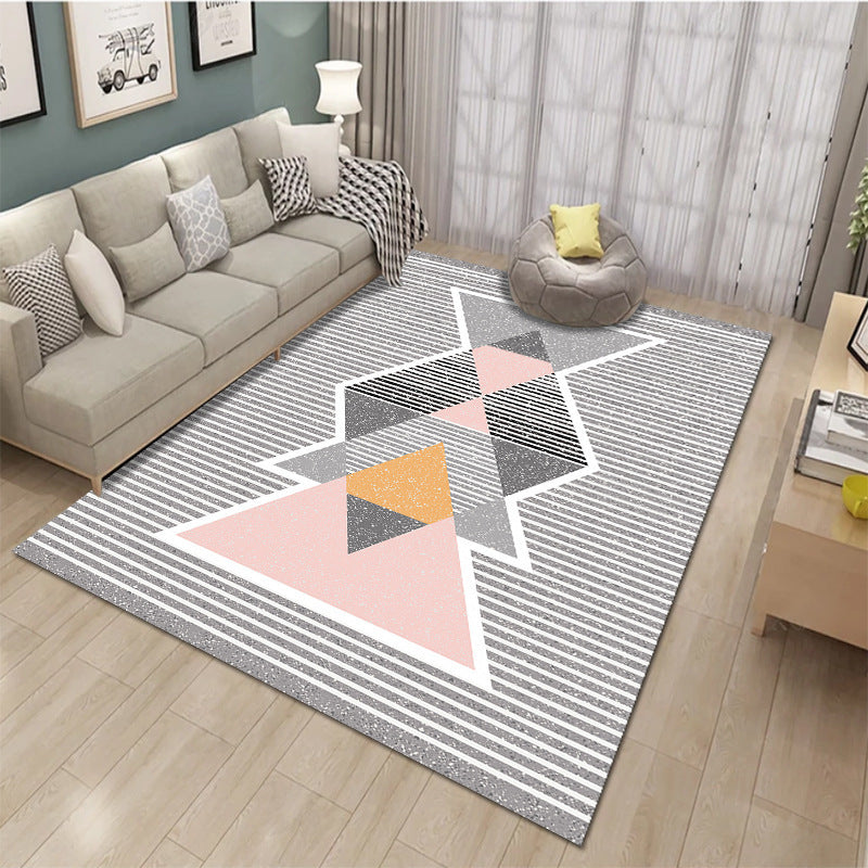 HKM-430611 Cartoon Rectangular Printed Polyester Fiber Carpet Floor Mats for Living Rooms and Bedrooms