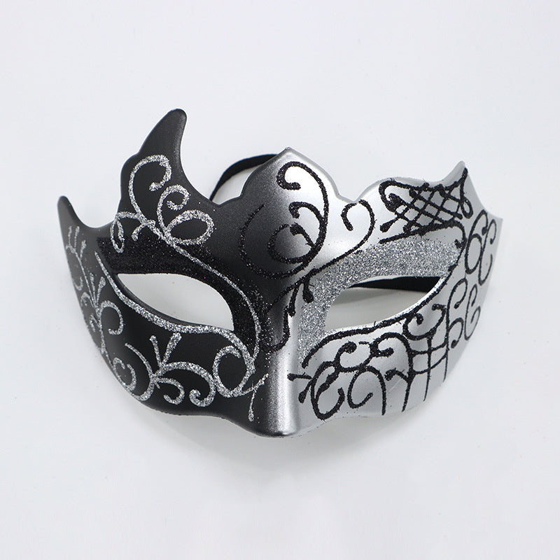 HKM-430675 Masquerade Flat Head Half Face Spray Paint Mask for Parties and Events