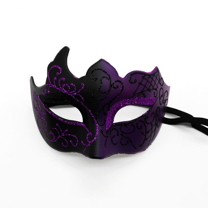 HKM-430675 Masquerade Flat Head Half Face Spray Paint Mask for Parties and Events