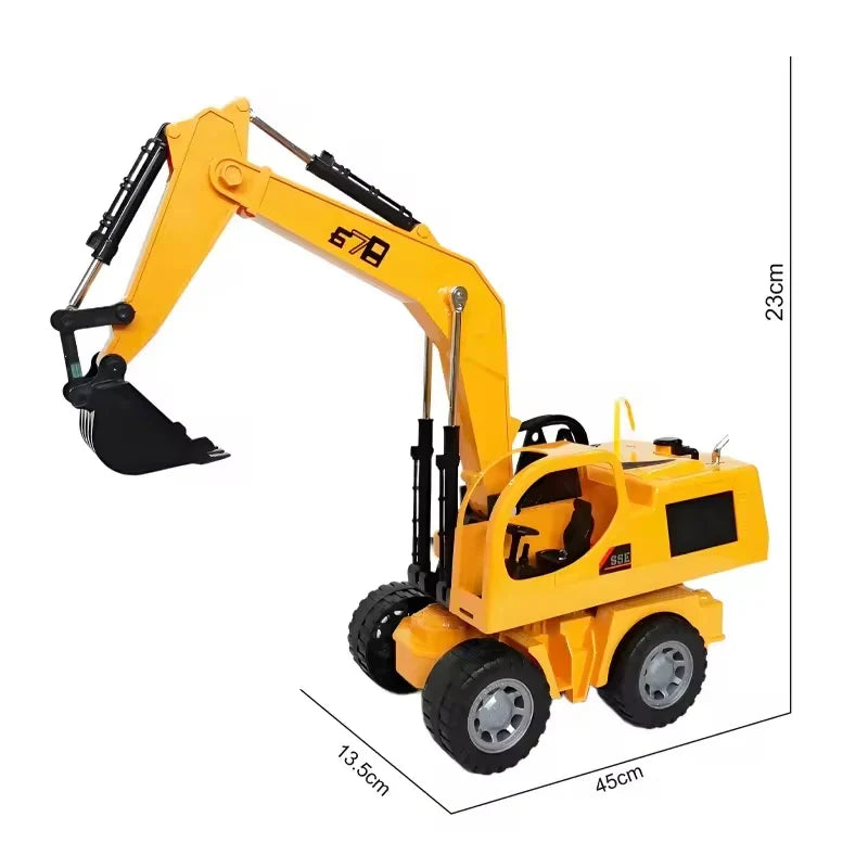 HKM-430803 Remote Control Excavator with Lights and USB Charging for Kids - 5 Channels, Indoor/Outdoor Use, Ages 5+