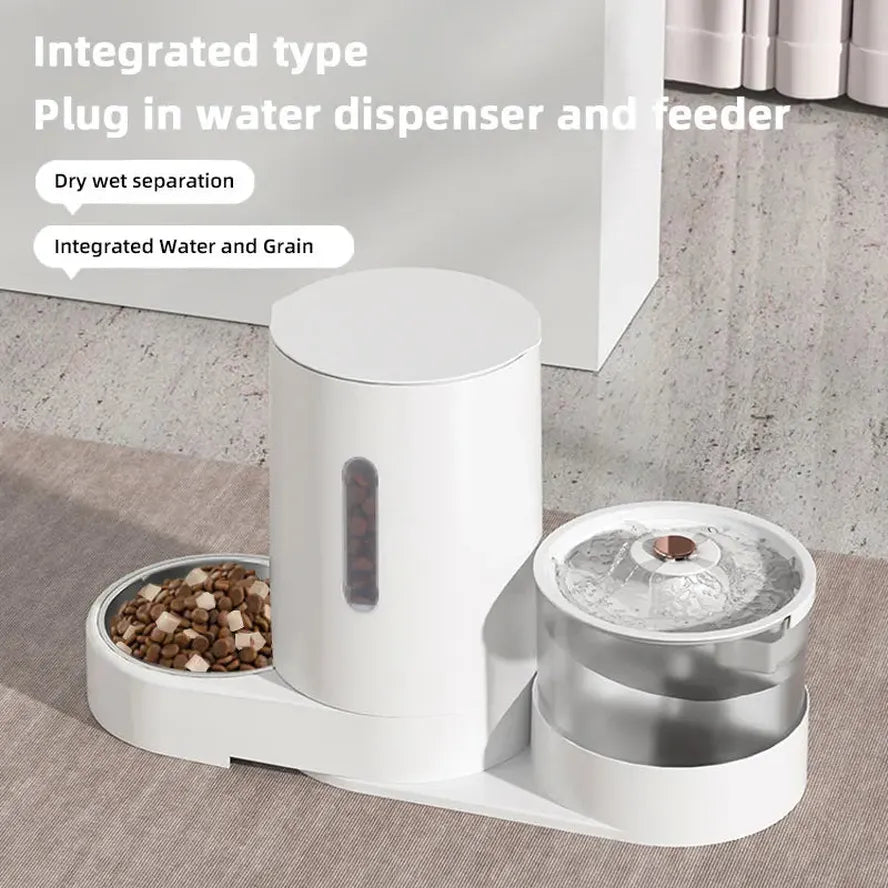 KTX-430995 Automatic Pet Feeder and Water Dispenser with Dry Wet Separation for Dogs and Cats