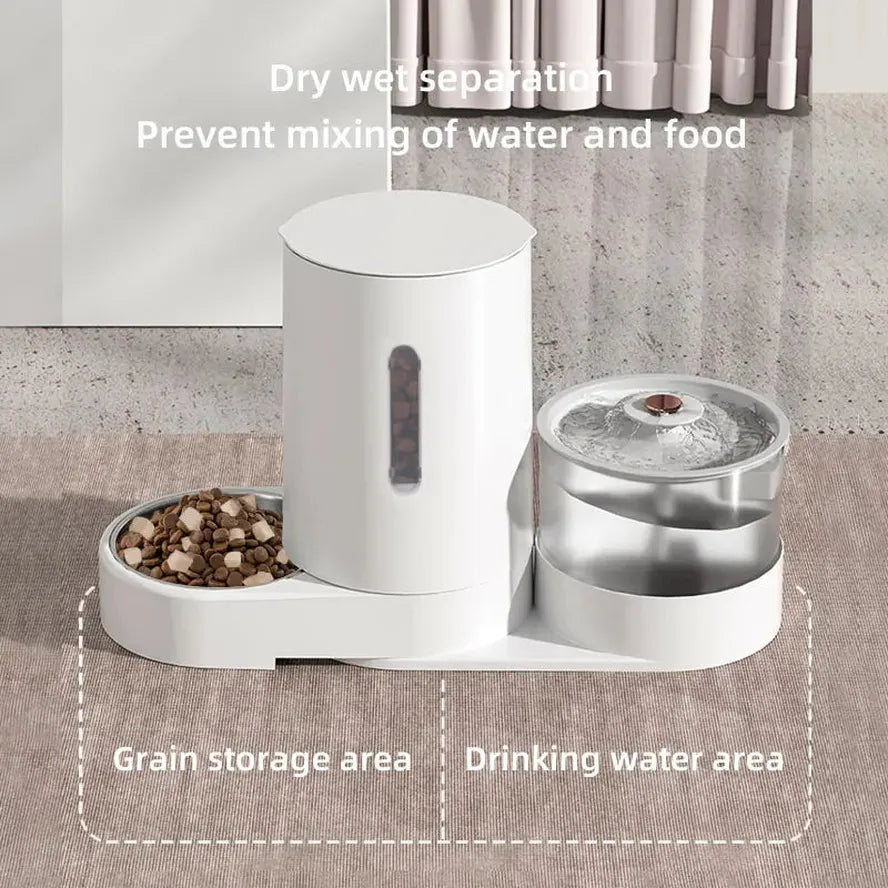KTX-430995 Automatic Pet Feeder and Water Dispenser with Dry Wet Separation for Dogs and Cats