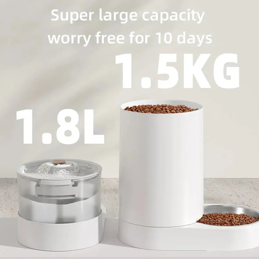 KTX-430995 Automatic Pet Feeder and Water Dispenser with Dry Wet Separation for Dogs and Cats