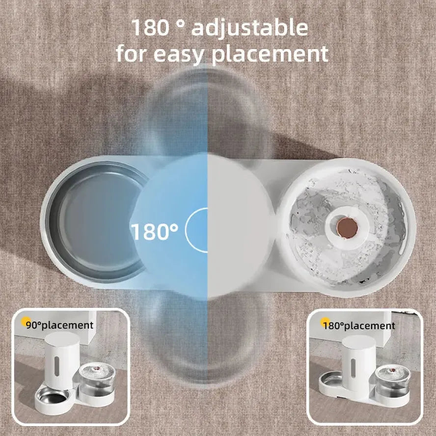 KTX-430995 Automatic Pet Feeder and Water Dispenser with Dry Wet Separation for Dogs and Cats