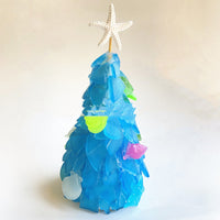 HKM-430995 Blue Christmas Tree Decoration - Unique Glass Ocean-Inspired Design for Festive Decor