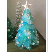 HKM-430995 Blue Christmas Tree Decoration - Unique Glass Ocean-Inspired Design for Festive Decor