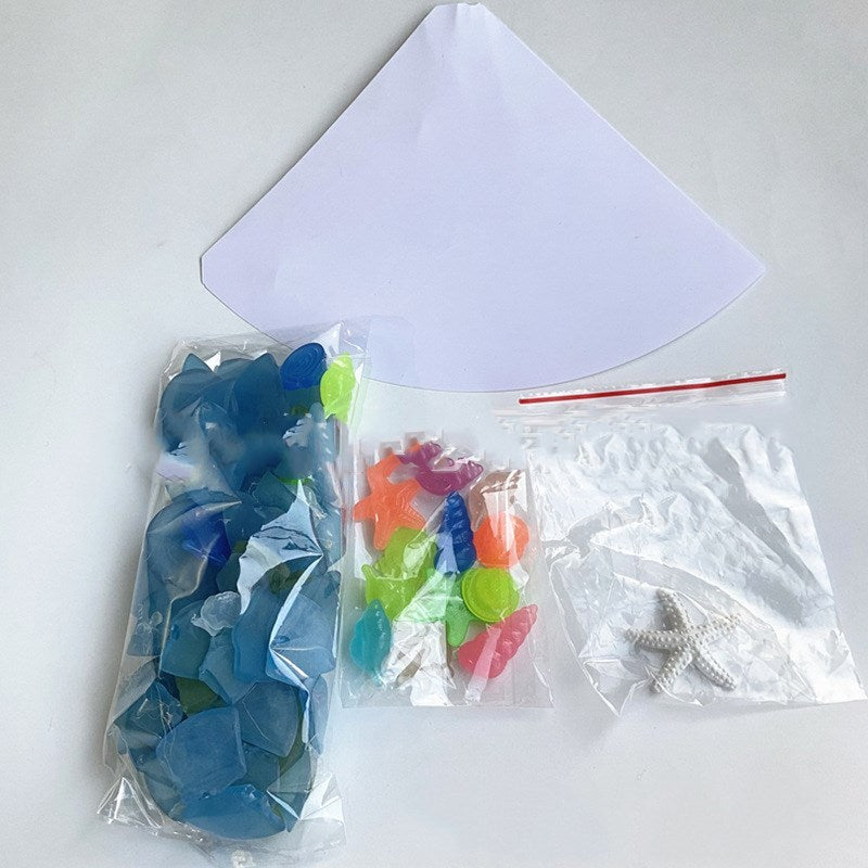 HKM-430995 Blue Christmas Tree Decoration - Unique Glass Ocean-Inspired Design for Festive Decor