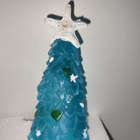 HKM-430995 Blue Christmas Tree Decoration - Unique Glass Ocean-Inspired Design for Festive Decor