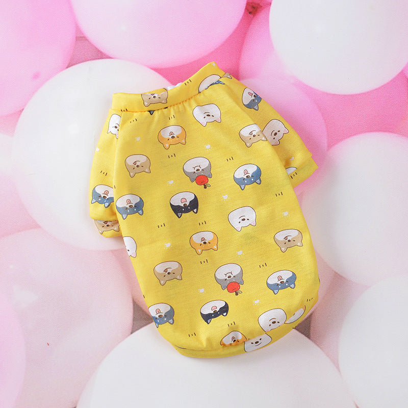 HKM-431059 Casual Cartoon Print Sweaters for Small Dogs in Various Fun Colors and Designs