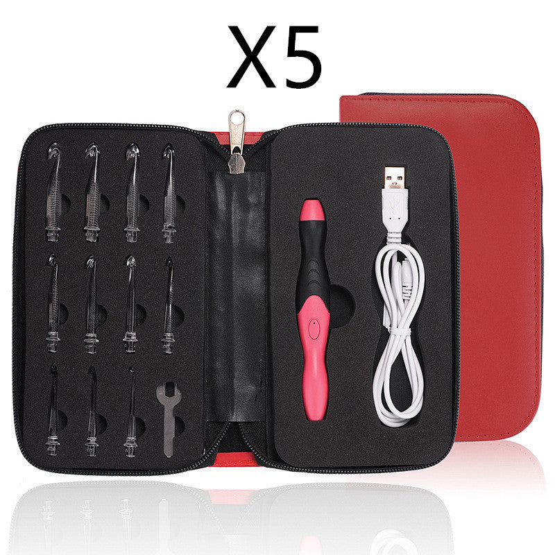 KTX-431059 Rechargeable Crochet Hook with Interchangeable Heads and USB Charging - 11 Hook Sizes Included