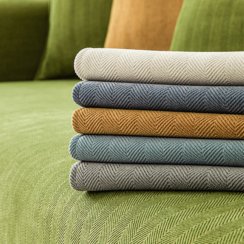 KTX-431187 Universal Chenille Sofa Cushion Cover - Modern Striped Design for All Seasons