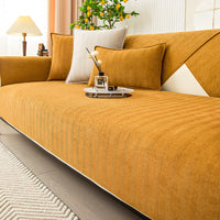 HKM-431187 Universal Chenille Sofa Cushion Cover - Modern Striped Design for All Seasons