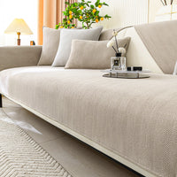 HKM-431187 Universal Chenille Sofa Cushion Cover - Modern Striped Design for All Seasons