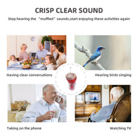HKM-431443 Rechargeable Mini Hearing Amplifier for Adults and Seniors, Comfortable & Discreet Design