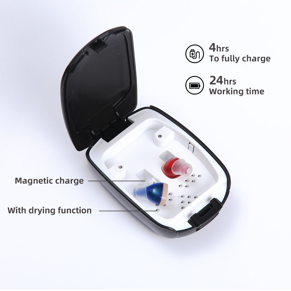 HKM-431443 Rechargeable Mini Hearing Amplifier for Adults and Seniors, Comfortable & Discreet Design