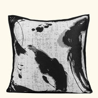 HKM-431507 Black and White Geometric Pattern Square Pillow with Cushion Cover