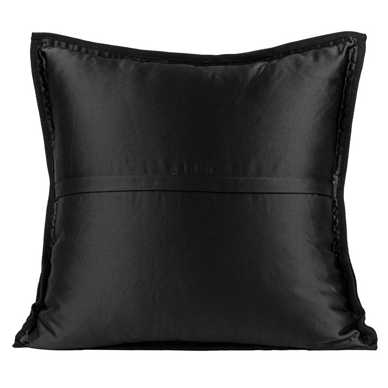 HKM-431507 Black and White Geometric Pattern Square Pillow with Cushion Cover