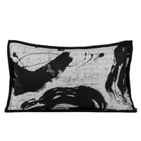 HKM-431507 Black and White Geometric Pattern Square Pillow with Cushion Cover