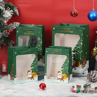 HKM-431507 Transparent Gift Bag for Christmas, Halloween, and Event Packaging - White Cardboard, 1pc