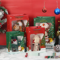 HKM-431507 Transparent Gift Bag for Christmas, Halloween, and Event Packaging - White Cardboard, 1pc