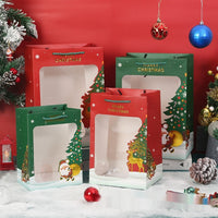 HKM-431507 Transparent Gift Bag for Christmas, Halloween, and Event Packaging - White Cardboard, 1pc