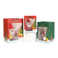 HKM-431507 Transparent Gift Bag for Christmas, Halloween, and Event Packaging - White Cardboard, 1pc