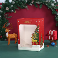 HKM-431507 Transparent Gift Bag for Christmas, Halloween, and Event Packaging - White Cardboard, 1pc