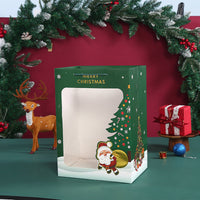 HKM-431507 Transparent Gift Bag for Christmas, Halloween, and Event Packaging - White Cardboard, 1pc