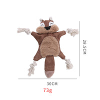HKM-431571 Stuffless Fox Dog Plush Toy with Squeaker and Crinkle Sound for Interactive Play