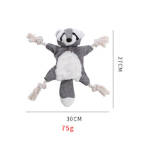 HKM-431571 Stuffless Fox Dog Plush Toy with Squeaker and Crinkle Sound for Interactive Play