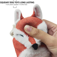 HKM-431571 Stuffless Fox Dog Plush Toy with Squeaker and Crinkle Sound for Interactive Play