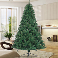 HKM-431827 6 Feet Unlit Artificial Christmas Tree - Natural Spruce PVC Fir with Foldable Metal Stand