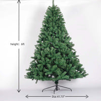 HKM-431827 6 Feet Unlit Artificial Christmas Tree - Natural Spruce PVC Fir with Foldable Metal Stand