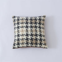 HKM-431827 Black and White Checkerboard Pillowcase in Soft Imitation Lamb Wool, Available in Multiple Sizes