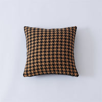 HKM-431827 Black and White Checkerboard Pillowcase in Soft Imitation Lamb Wool, Available in Multiple Sizes