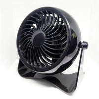 HKM-431891 4-Inch Mini Desk Fan with Brushless Motor, Quiet Operation, USB Powered, Black