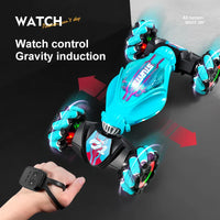 HKM-431955 Gesture Sensing 4WD RC Stunt Car with Dual Remote Control and 360 Rotating Drift Feature for Kids