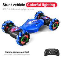 HKM-431955 Gesture Sensing 4WD RC Stunt Car with Dual Remote Control and 360 Rotating Drift Feature for Kids