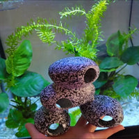 HKM-432211 Decorative Resin Stone Fish and Shrimp Breeding House with Water Purifying Function