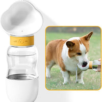 HKM-432211 Portable Dog Water Bottle with Detachable Food Bowl - Leak-Proof 550ml Capacity for Pets - Ideal for Travel and Outdoor Activities