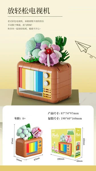 Creative Flower Phone Building Blocks Model Set for Kids - 50 Pieces, Modern Building Theme