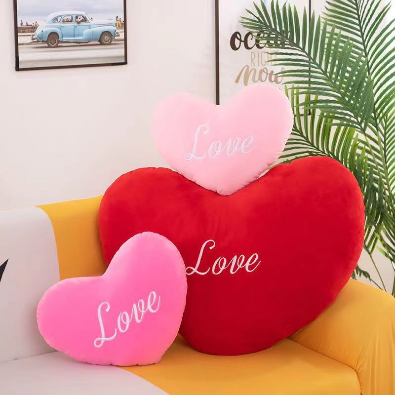 HKM-432339 Personalized Love Pillow for Girls in Red, Pink, and Rose - Various Heights Available