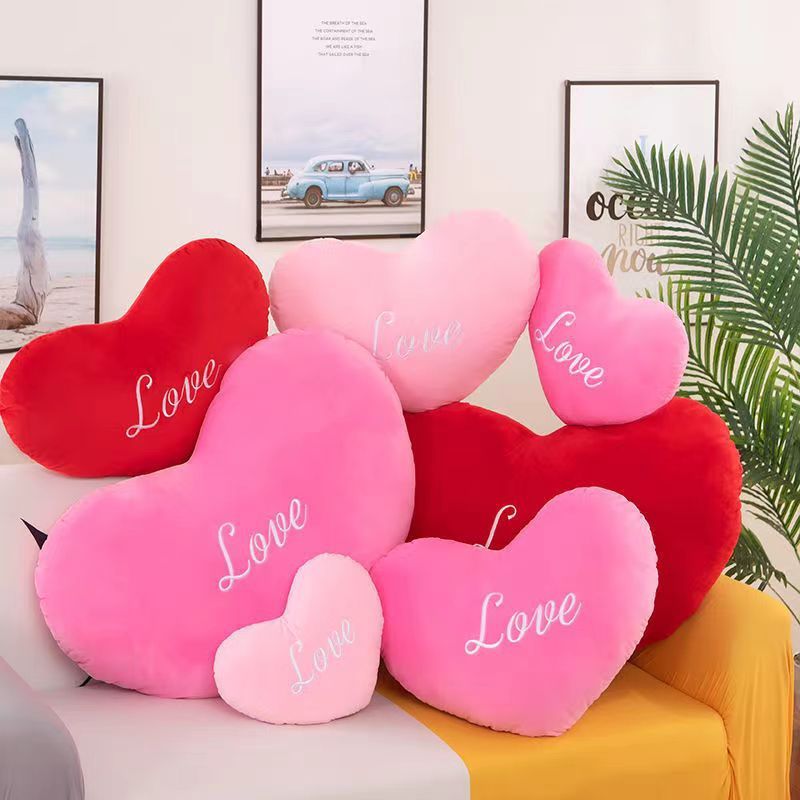 HKM-432339 Personalized Love Pillow for Girls in Red, Pink, and Rose - Various Heights Available