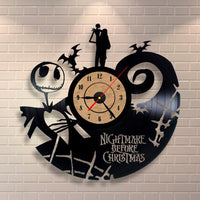 HKM-432467 Creative Cat Vinyl Record Wall Clock - Ultra Quiet Quartz Battery Operated Circular Design for Home Decor