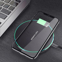 HKM-432595 Aluminum Alloy 10W Wireless Car Charger for Apple, Samsung, Huawei, and Xiaomi Phones
