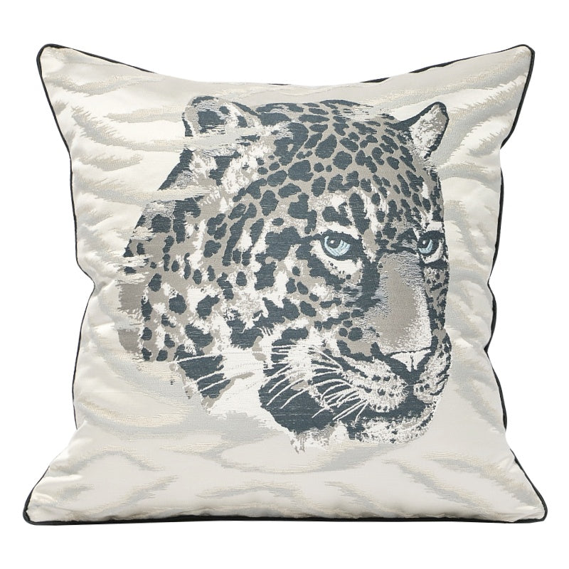 HKM-432595 Leopard and Tiger Pattern High Density Satin Fabric Sofa Pillowcase, 45x45cm / 50x50cm