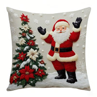 HKM-432659 Christmas Festival Elk and Rabbit Linen Pillow Cover - Modern 45x45 Atmosphere Decoration