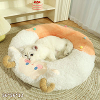 HKM-432723 Cozy Cat Sleeping Pad - Soft Polyester and PP Cotton Nest Mat for All Seasons